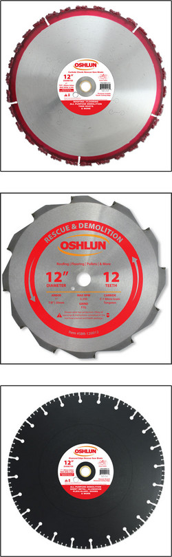 SBR-120024 Oshlun 12-Inch 24 Tooth FTG Saw Blade with 1" Hole (7/8-Inch   20mm Bushings) for Rescue  Demolition