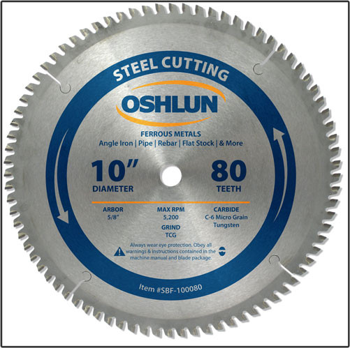 #SBF-100080 - OSHLUN Steel & Ferrous Metal Cutting Blade - 10