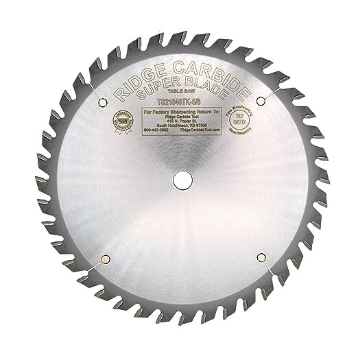 Ridge Carbide 10"x40T TS2000 Super Combo Saw Blade,  AR 4+1, 5/8" Hole, .095" THIN Kerf- $15 OFF Sharpening offer included 